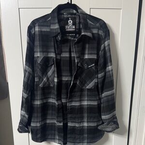 Stay Zero Men's Black Plaid Casual Button Down Shirt